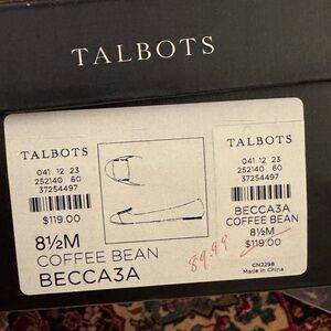 NWT Talbots Brown Flats with toe buckle size 8.5m faux crocodile